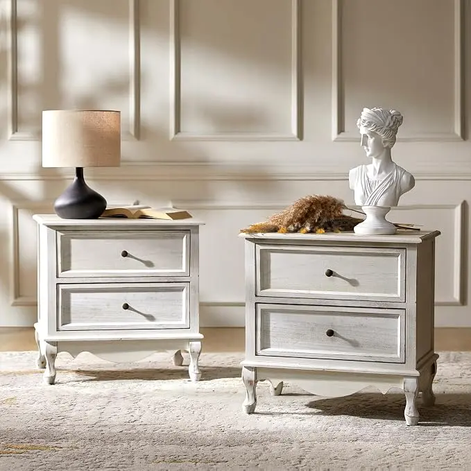 HULALA HOME Solid Wood End Tables Set of 2