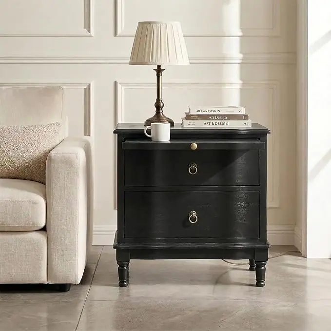 HULALA HOME Solid Wood Storage End Table