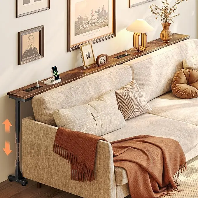 Huuger 78.7 Inch Height Adjustable Behind Couch Table
