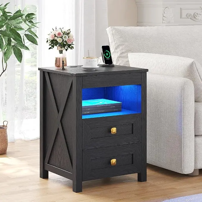 HWB LED Nightstand with Gun Drawer