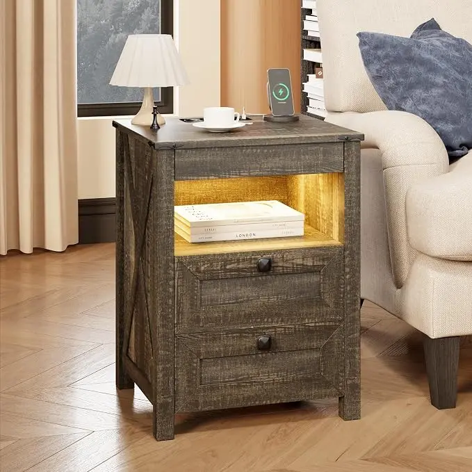 HWB LED Nightstand with Gun Drawer