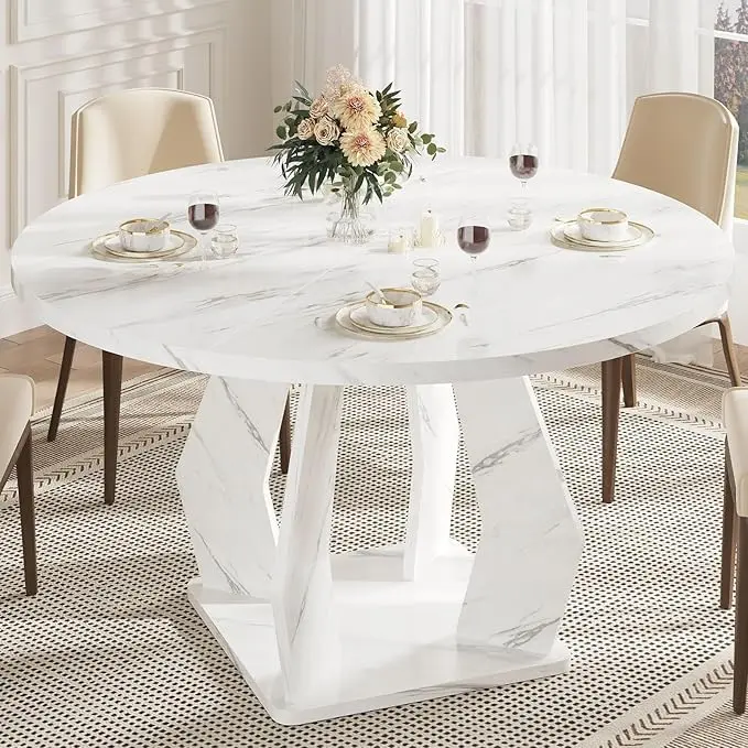 IBF Round Marble Dining Table, Dinner Tables