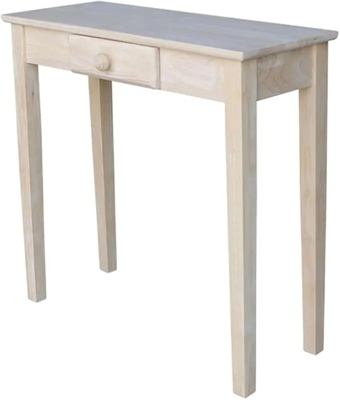 IC International Concepts, Rectangular Hall Table W/Drawer, Solid Real Wood