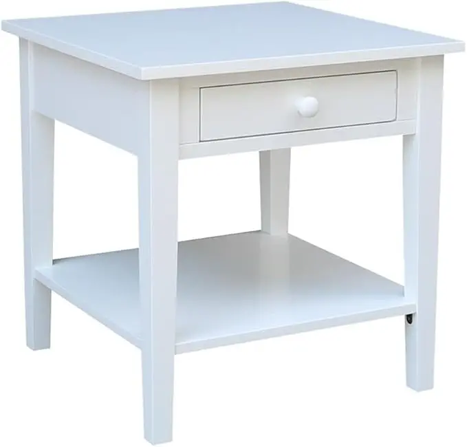 IC INTERNATIONAL CONCEPTS Spencer White Wood End Table in White