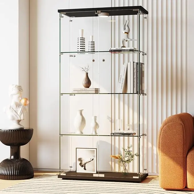IDEALHOUSE Tempered Glass Display Cabinet