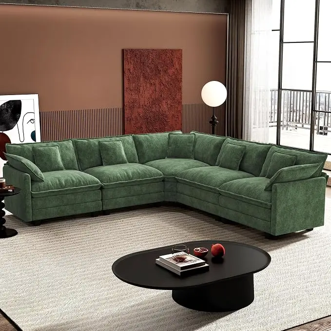 Ihanherry 114" V-Shaped Modern Sofa Modular Sectional Cloud Couch