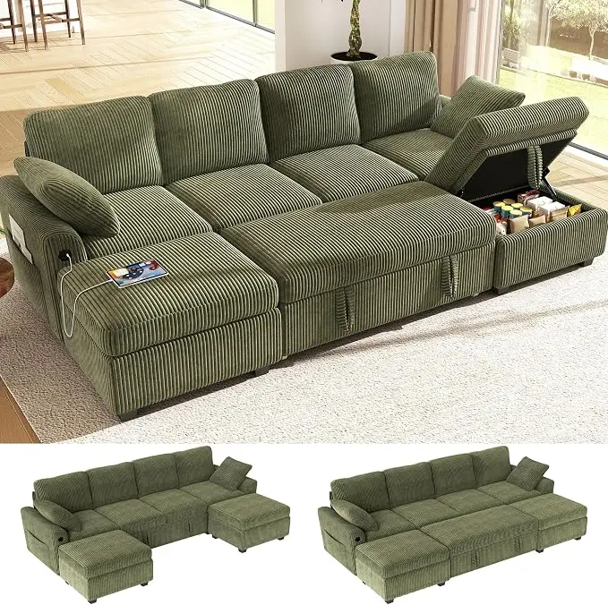 Ihanherry 6-Seater Large Sectional Sofa Bed