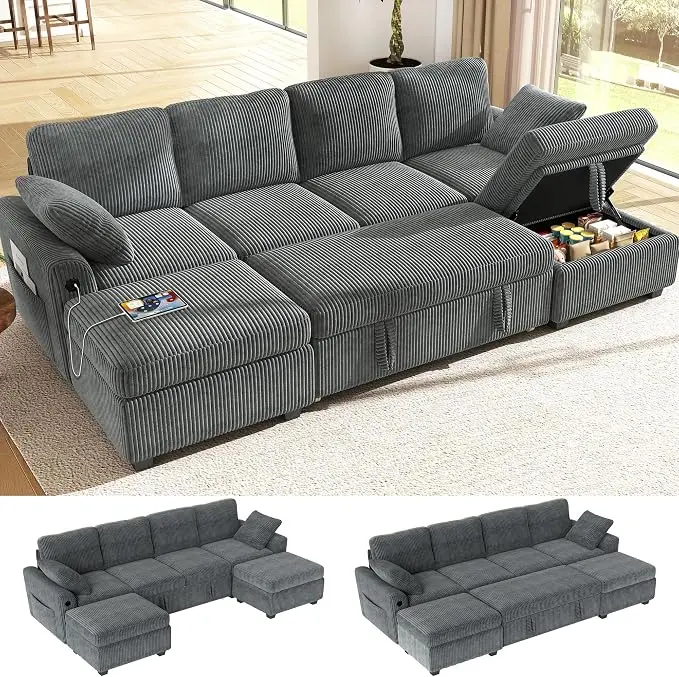 Ihanherry 6-Seater Large Sectional Sofa Bed
