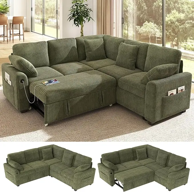 Ihanherry 83-inch 5-Seater Large Sectional Sofa Bed