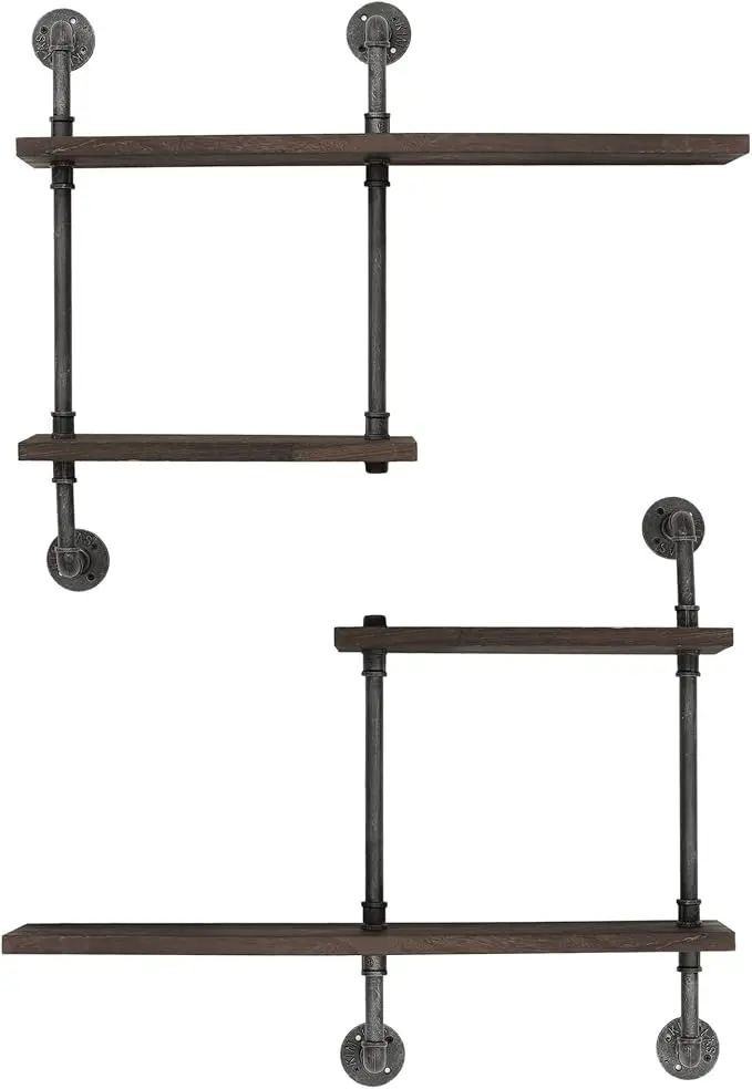 Industrial Pipe Shelving Wall Mounted, Rustic Floating Shelves Wall Shelf Unit