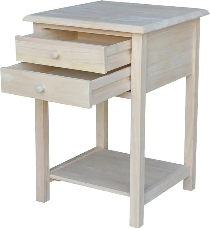 International Concepts, 25.6"H Rectangular Lamp/ End/ Side Table, 2 Drawers