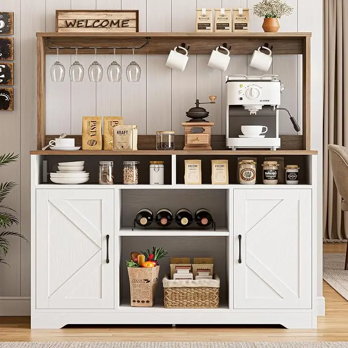 IRONCK 58" Farmhouse Coffee Bar Cabinet