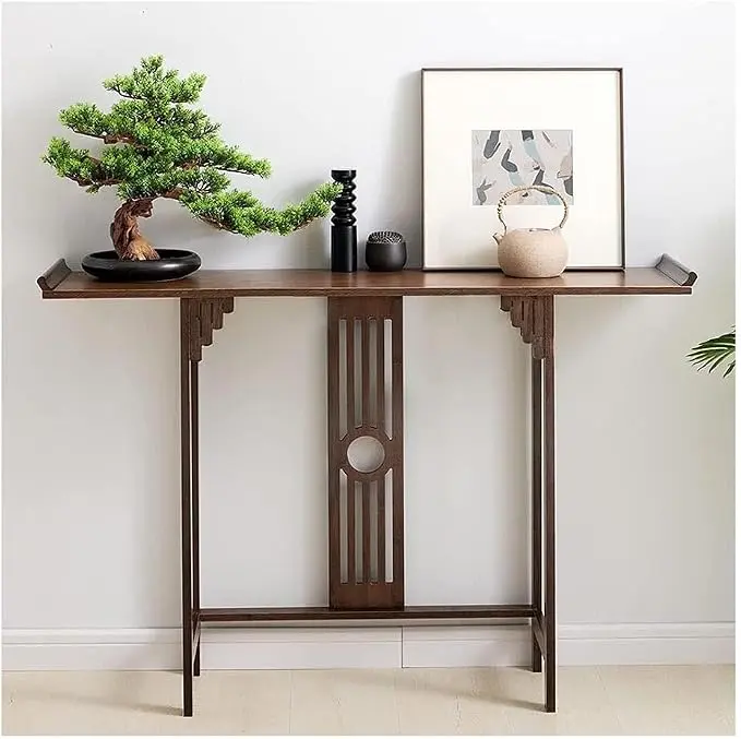 Japanese Style Console Table, Bamboo Accent Table