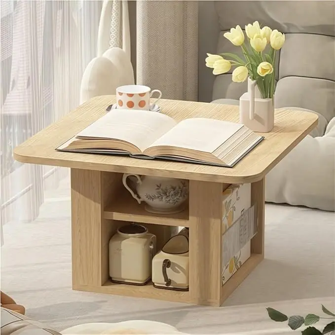Japanese Style Solid Wood Side Table – Square Coffee Table