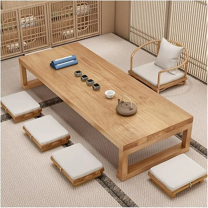 Japanese Style Vintage Rectangular Tea Table Low Floor Table