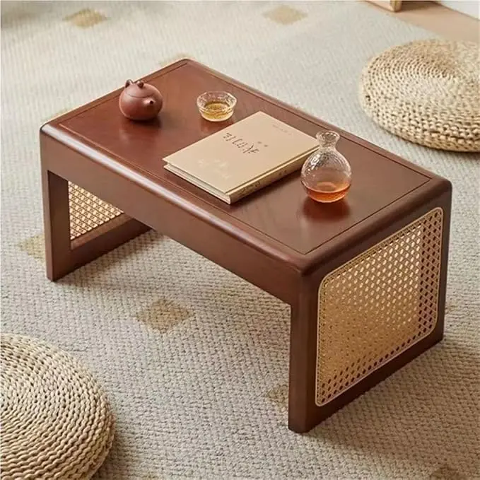 Japanese Wooden Bay Window Nightstand Coffee Table Sofa Side Table Square Tea