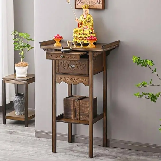 Japanese Zen Style Altar End Table Vintage Console Table