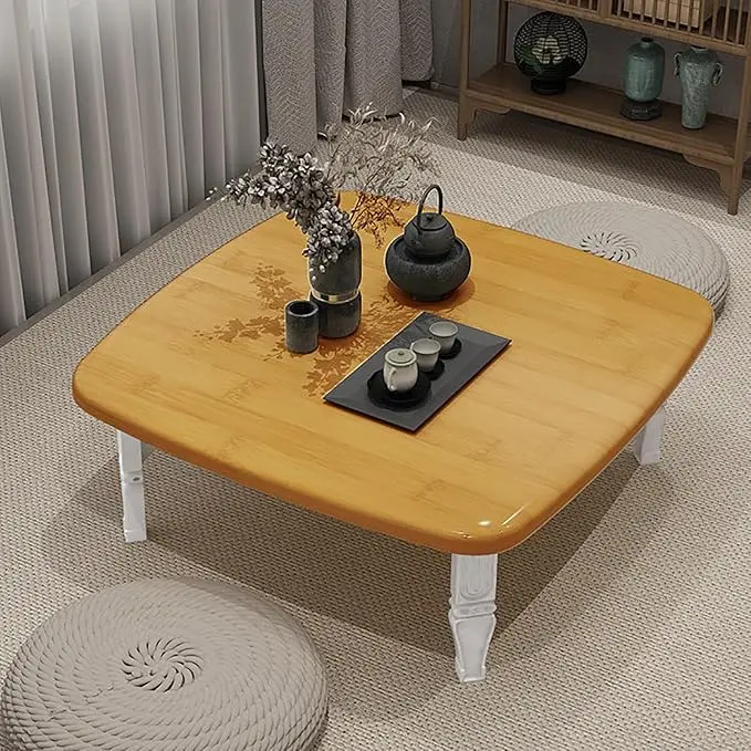 JHDXL Folding Japanese Floor Table,Folding Floor Coffee Table, Vintage Portable