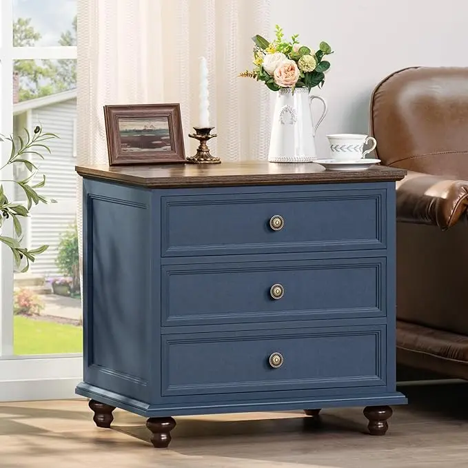 Joaxswe 24" Wide Farmhouse Night Stand, Large End Table