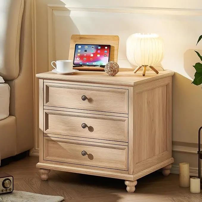 Joaxswe 24" Wide Farmhouse Night Stand, Large End Table