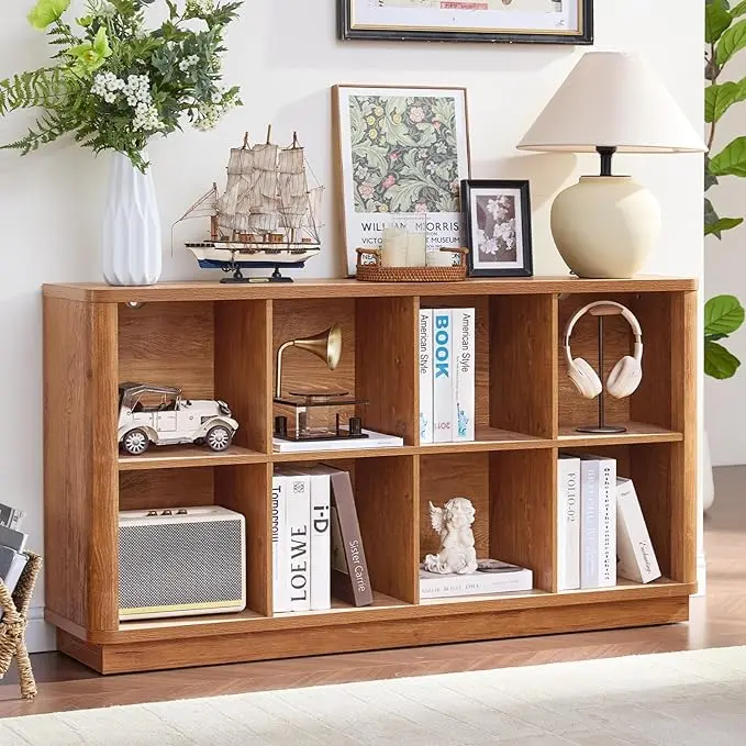 Joaxswe 8 Cube Storage Book Shelf, Floor Standing Wooden Cubby Bookcase