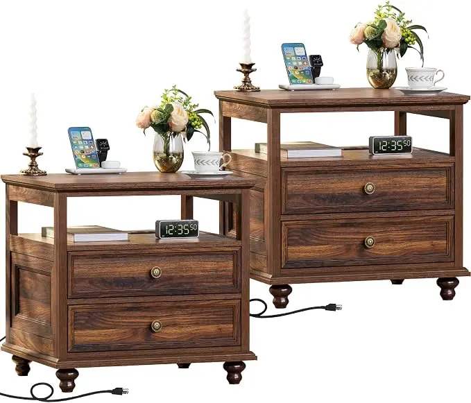 Joaxswe Farmhouse Nightstand Set of 2