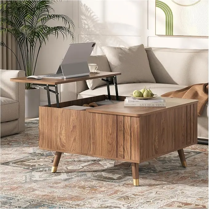 JOINICE Walnut Lift Top Coffee Table