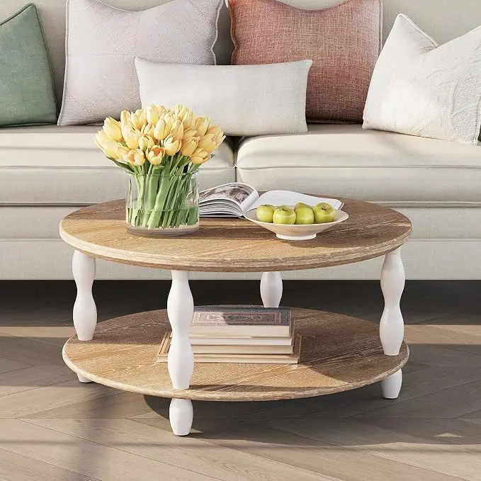 karlott Farmhouse Coffee Table, 30.3" Round Coffee Tables