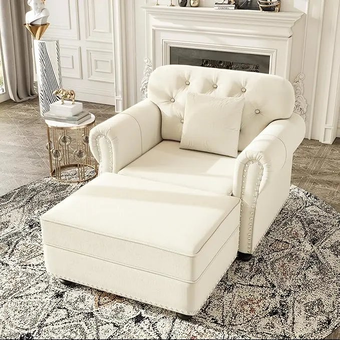 KEIKI 41" Velvet Chesterfield Sofa
