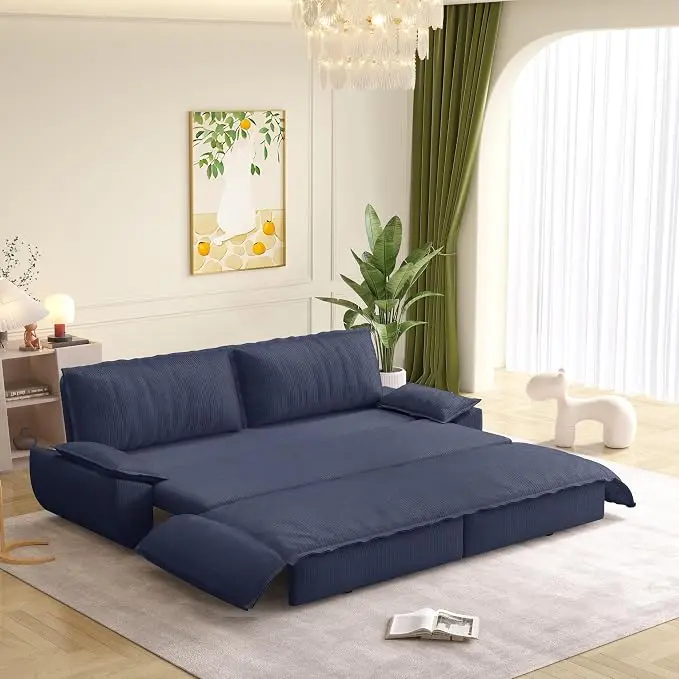 KEIKI 73.2" Queen Convertible Sofa Bed, 3-in-1 Pull Out Sleeper Couch