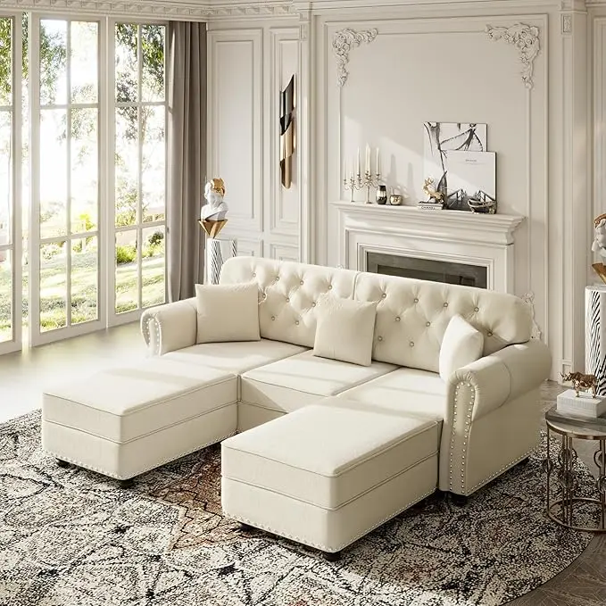 KEIKI 83" Velvet Chesterfield Sofa