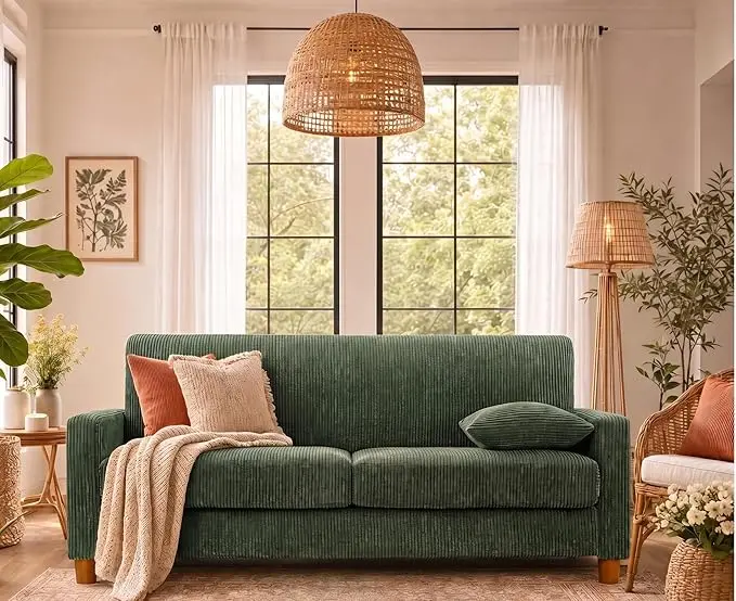 Kidirect 70in Corduroy Couch, Sofas