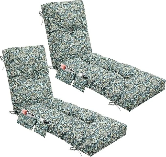 Kigley 2 Pcs Outdoor Chaise Lounge Cushions