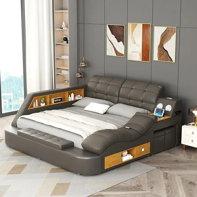 King Size Smart Multifunctional Bed Frame, Platform Bed
