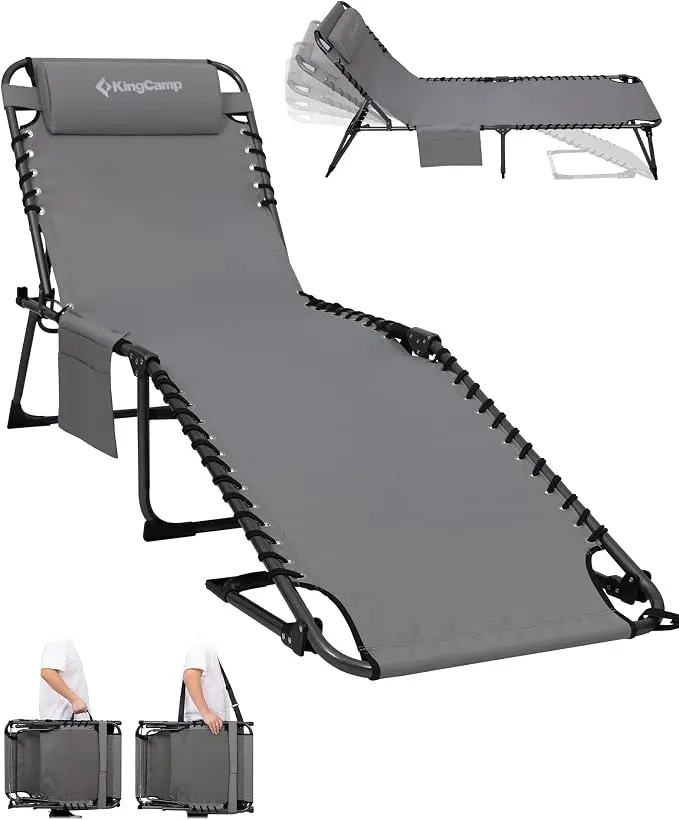 KingCamp Lounge Chair Outdoor, 400LBS Tanning Chairs