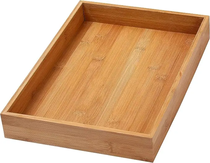 Kitchen Bamboo Drawer Organizer Box 14" Lx10 Wx2 H #319