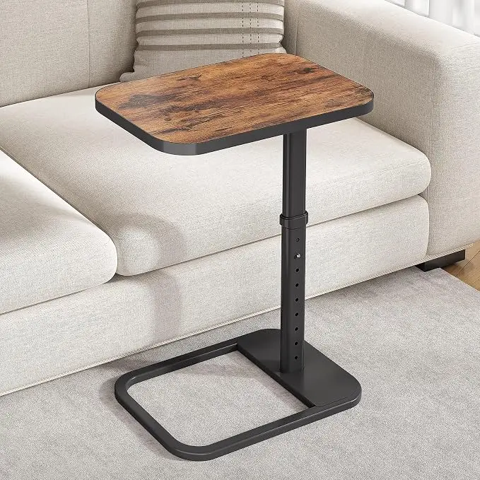 Kitstorack TV Tray Table, Adjustable Height & Flip-Top & Rounded Metal Corners