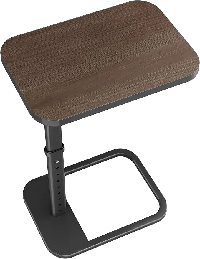 Kitstorack TV Tray Table, Adjustable Height & Rounded Metal Corners, Snack Table