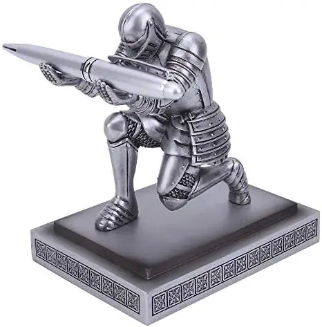 Knight Pen Holder Desk Organizers and Accessories as Gift Silver