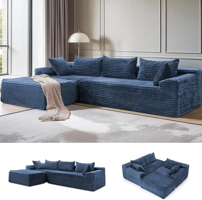 Korser 110" L-Shaped Modular Sectional Sofa