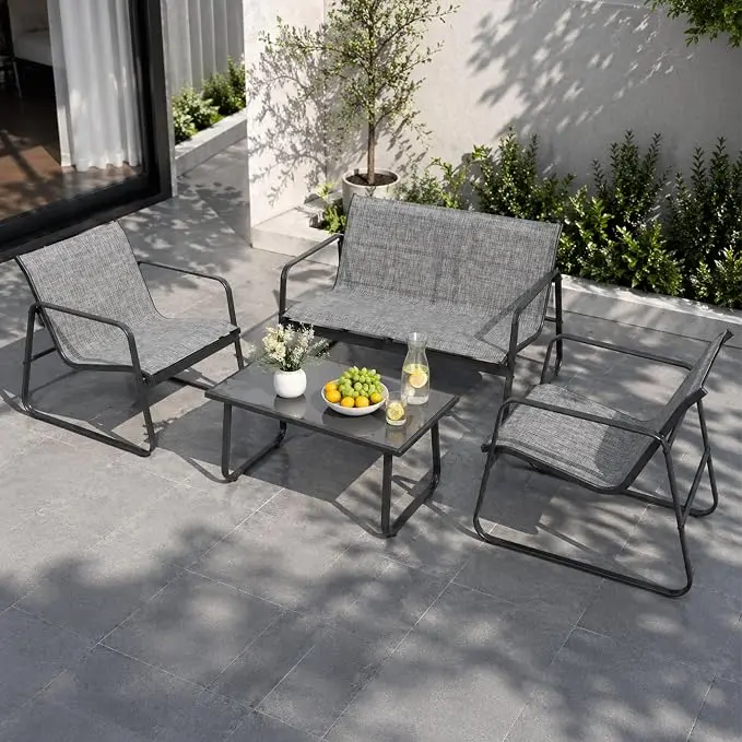 Kozyard Sofia 4-Piece Patio Conversation Set, Outdoor Furniture Set