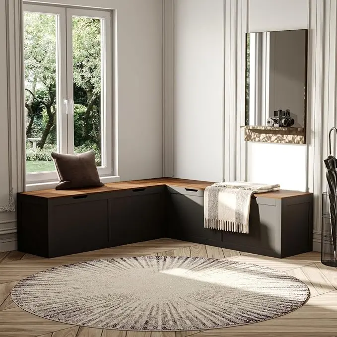 L Shape Kitchen Breakfast Nook Bench, Kitchen Corner Nook Bench Seating