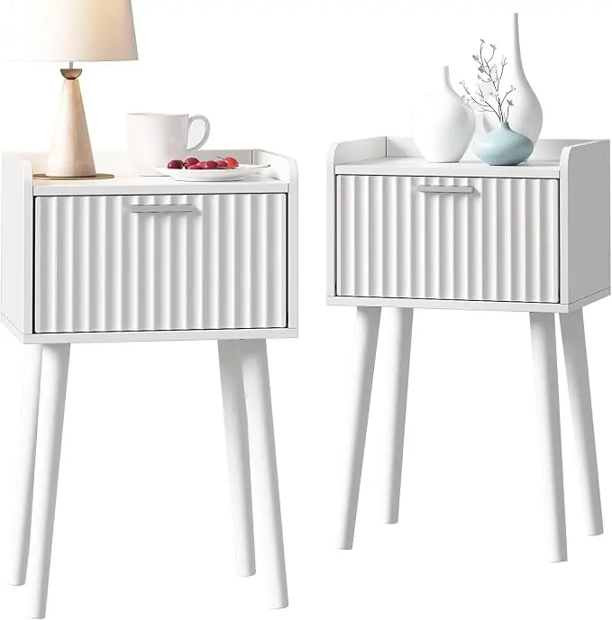 LAATOOREE Nightstand Set of 2, Small Bed Side Table