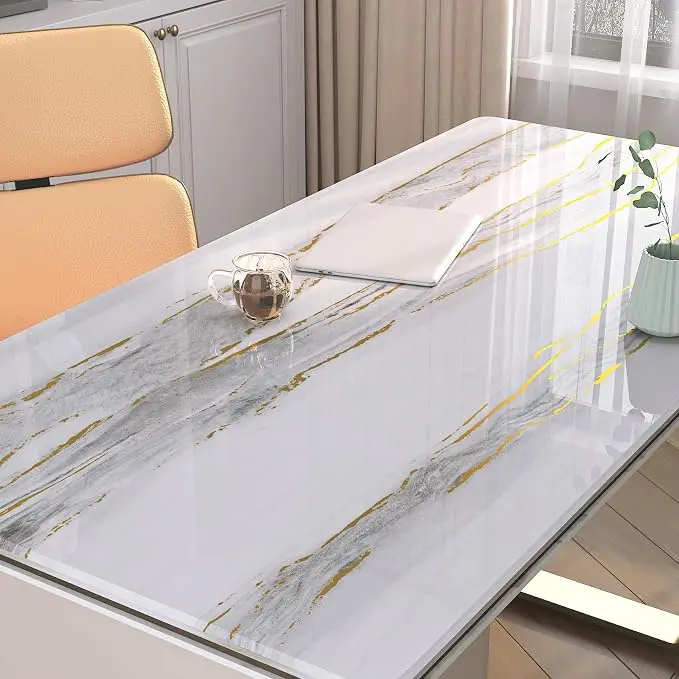 LaCheery White Grey Gold Marble Contact Paper