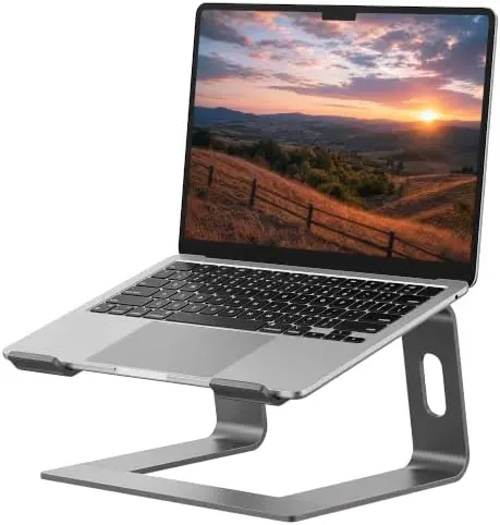 Laptop Stand, Aluminum Ergonomic Desk Riser, 10-15.6", Grey