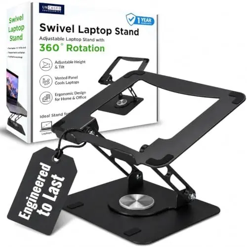 Laptop Stand for Desk Riser/360° Swivel (Black)