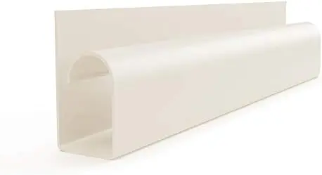 Large Hook Channel Cable Raceway Desk Cord and Wire Organizer - 45 Inch - Ivory