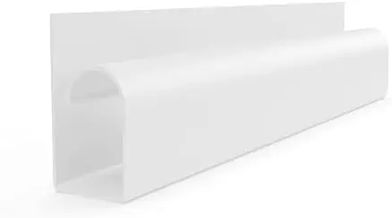 Large Hook Channel Cable Raceway Desk Cord and Wire Organizer - 45 Inch - White