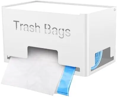 Large Trash Bag Holder, Garbage Bag Dispenser Roll Holder, White
