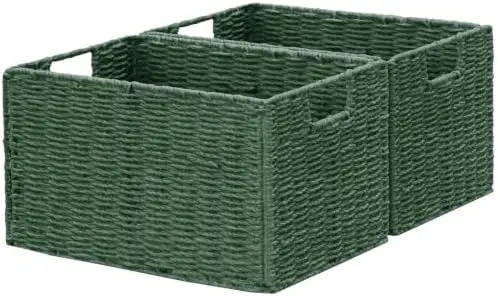 Large Wicker Storage Basket, Collapsible Baskets for Organizing